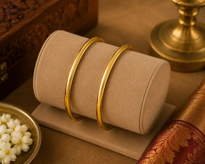 Classic Polished Gold Bangles - BBS GOLD wholesale collection