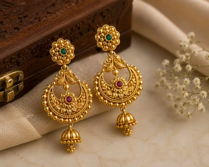 Chandbali Jhumka Earrings - BBS GOLD wholesale collection